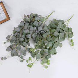 Decorative Flowers 75cm Green Eucalyptus Leaf Vine Garland Artificial Plant Leaves Rattan For Wedding Arch Home Hanging Decor Party Backdrop