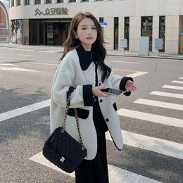 Women's Jackets Senior Sense Of The Style Woman With Two Sides Wear Lamb Wool Coat Female Autumn Winter 2023 Thickened Matching Cotton