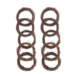 Decorative Flowers 10Pcs Christmas Decor Vine Branch Unfinished Wreath Ring Garland For DIY Craft Rattan Front Door Wall