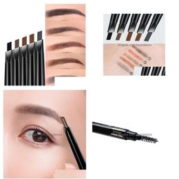 Eyebrow Enhancers Dhs Famous Brand Waterproof Pencil 2 In 1 With Brush Makeup 5 Colors Drop Delivery Health Beauty Eyes Dhuzi
