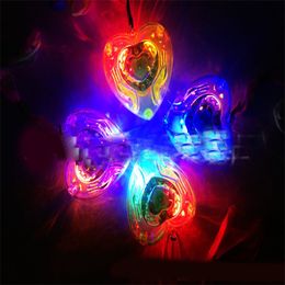 Star heart LED necklace night light plastics pendant necklaces toys girl boy carnival birthday party interesting toy ba70 Q2