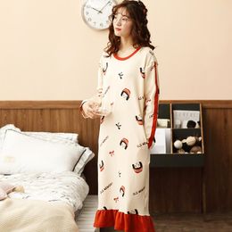 Women's Sleepwear Spring Autumn Nightdress Long Sleeve Cute Home Service Sexy Sleep Tops Night Gown Nightwear