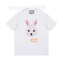 Women's T-Shirt Designer Tee rabbit colours Yellow letter printing pattern short sleeve cotton Unisex For Man FNCD
