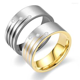 Wedding Rings Design Titanium Stainless Steel For Men Women Inlay Crystal Zircon Promise Engagement Jewellery Gifts