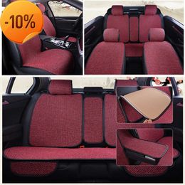 New Linen Summer Car Seat Cover Protector Flax Front Rear Back Full Set Cushion Pad Mat with Backrest Auto Car Interior Accessories