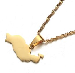 Pendant Necklaces Gold Colour Stainless Steel Spanish Island Lanzarote Map Pendants For Women Girls Souvenirs Jewellery