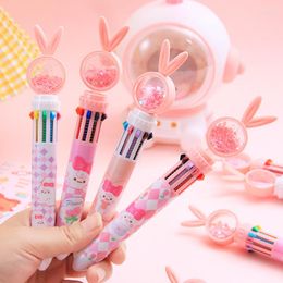 Colors Kawaii Ballpoint Pen Korean Stationery Cute Automatic Neutral Pens For Writing Kids Gift School Office Supplies