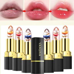 Flower Jelly Flower Lipstick Color Change Waterproof Long Lasting Moisturizer Lip Balm Lips Care Women Lips Cosmetics 6 Colors