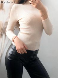 Suits Bornladies Autumn Winter Basic Turtleneck Knitting Bottoming Warm Sweaters 2022 Women's Pullovers Solid Minimalist Cheap Tops