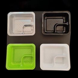 Disposable transparent plastic tray packaging for sauce compartments, French fries, salad packaging