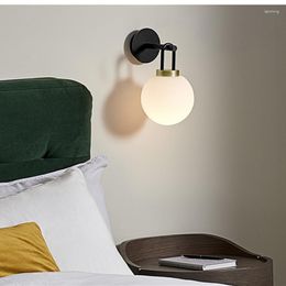 Wall Lamp Nordic LED Bedside Spherical Living Room Light Luxury Round Ball Aisle Simple Modern Creative Mirror