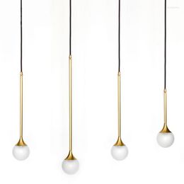 Pendant Lamps Post-modern Led Home Lights Minimalism Iron Lamp Cafe Bar Copper Gold Luxury Dinning Room Light Fixtures