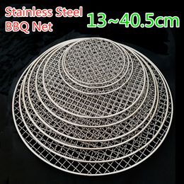 BBQ Tools Accessories Round Stainless Steel BBQ Net Meshes Korean Barbecue Non-stick Wire Net bbq Grill Mesh Accessories Party Picnic Camping Tools 230707