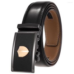 Belts Mens Belt Male Genuine Leather Strap For Men Top Quality Automatic Buckle Black Cinturon Hombre Jeans Luxury Designer