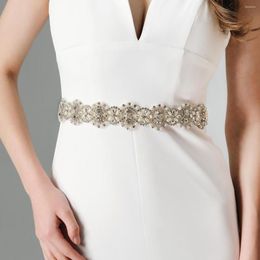 Belts French White Wedding Dress Cummerbunds Ladies Haute Sense All-match Decorative Glass Pearl Bridal Wide Belt WS-J240
