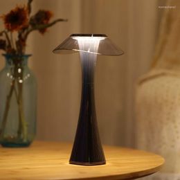 Table Lamps Usb Charging Acrylic Lamp Touch Switch 3 Color Dimming Bar Coffee House Restaurant Bedroom Bedside Lighting