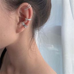 Backs Earrings 2023 Zircon Geometric Earring Clip Women'S Earless Silver Colour For Women Creative