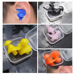 Ear Care Supply Waterproof Swimming Professional Sile Swim Earplugs For Adt Swimmers Children Diving Soft Antinoise Plug Drop Delive Dhoyf