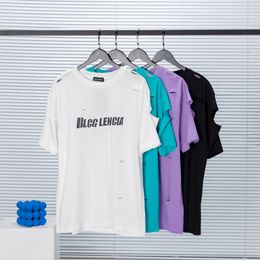 BLCG LENCIA 2023 Summer New 250g 100% Cotton Fabric T-shirt Men High Quality Print Colour Drop Sleeve Loose Tshirts Oversize Tops 202334