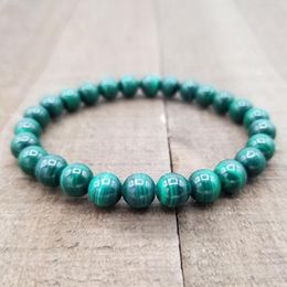 Strand MG0320 Grand Natural Malachite Stacking Bracelet Trendy Energy Powerful Balance Stress Relief Yoga