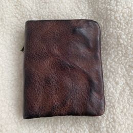 Vintage Style Men Leather Coin Purse Wallet Clutch Key Holder Zipper Small Soft Bag Mini Bag