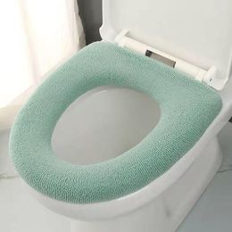 Toilet Seat Covers Stretchable Washable Comfortable Cover Multi Colour Bathroom Cushion Soft Warmer Pads