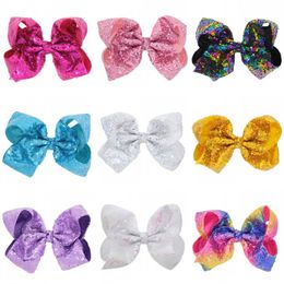 European and American childrens hair clips popular 8 inch fashionable JOjJO swallowtail Coloured bow headdress large hair clip beautiful birthday gift sd053 E23