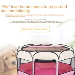 Folding Octagonal Pet Tent Pet Fence Oxford Cloth Outdoor Pet Cat And Dog Cage Dog Kennel