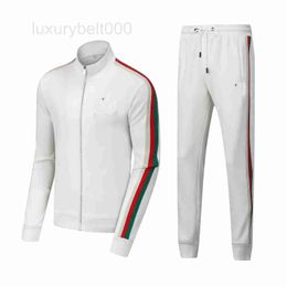 Men's Tracksuits Designer 2023 womens sport suit zipper classical letter print tracksuit sleeve Red green striped sportsuit Streetwear suits white H7DM
