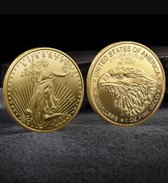 Arts and Crafts 2021 Commemorative Medal American Eagle Coin Double sided 3D Relief Commemorative Medal