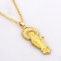 Necklaces Men's Women's Pendant Necklace Faith Prayer Style Virgin Mary Golden Jewellery Gift