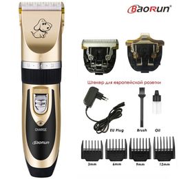 Dog Grooming BaoRun Professional Electric Pet Dog Hair Trimmer Rechargeable Animal Grooming Clippers Cat Shaver Haitcut Machine 110-240V AC 230707