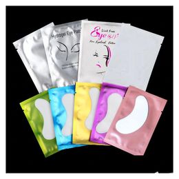 False Eyelashes 50Pairs Mix Colour Eyelash Silk Eye Pads Under Maskes Extension Surface Paper Lsolation Pad Make Drop Delivery Health Dhin2