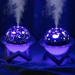 Humidifiers New USB Celestial Air Humidifier Home Desktop Mini Ultrasonic Cool Mist Aromatherapy Water Diffuser With Led Light Humidifiers