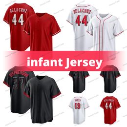 Infant Baseball Jersey 4XL 44 Elly De La Cruz Joey Votto 21 Hunter Greene 19 Joey Votto India Johnny Bench Tyler Stephenson Jake City Black Baby kids Size Men Big Size 4XL