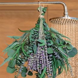 Dried Flowers 52PCS Mix Eucalyptus Lavender Bundles for Shower Natural Real Hanging Silver Dollar Leaves Home Decor 230707