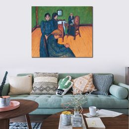 Modern Landscape Canvas Art Death in The Sick Chamber Edvard Munch Painting Hand Painted High Quality