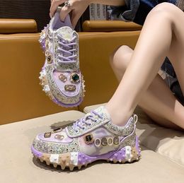 Designer Luxurys Freizeitschuhe für Frauen natürliche Burgund Purple Sports Sneakers Trainer Sneakers Boots 35-40