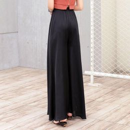 Capris Uhytgf Spring Summer Chiffon Wide Leg Pants Women Show Thin High Waist Loose Large Size Versatile Thin Women's Trouser Skirt 155