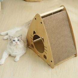 Cat Scratcher Toy, Cat Bed Cat Scratching Post Cardboard Interactive Solid Wood Scratcher Pet Toy