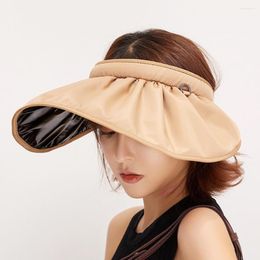 Wide Brim Hats Summer Women Anti-UV Foldable Sun Visor Cap Topless Outdoor Sport Hat