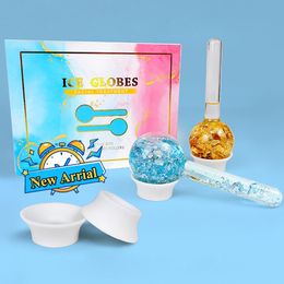 New Ice Globes for Facials Durable Glass Cryo Sticks 24K Gold Face Eye Massager Cold Hot Massage Rollers Beauty Health Skin Care Tools