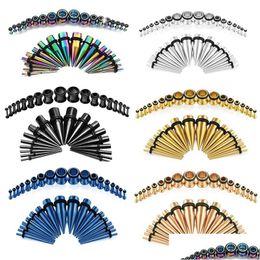 Body Arts 36Pcs/Lot Ear Piercing Kit Jewellery 316 Stainless Steel Tapers And Plugs Tunnels Gauges Expander Set Drop Delivery Health B Dhajs