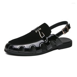 Sandals 2023 Mens Summer Fashion Business Shoes Adult Buckle Strap Gladiator Men Black White Casual Man