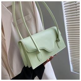 Evening Bags Design Simple PU Leather Shoulder Underarm Bag For Women 2023 Summer Green Yellow Cute Handbags And Purses