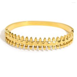 Bangle Greatera Unique Design Geometric 18K Gold Plated Stainless Steel Bracelets Bangles For Women Waterproof Statement Jewelry Gift