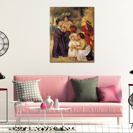 Impressionist Landscape Canvas Art The Artists Family Pierre Auguste Renoir Painting Handmade Artwork for Hotel Lobby