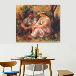 Figure Canvas Art Women Seated Couple Pierre Auguste Renoir Paintings Handmade Modern Artwork House Decor