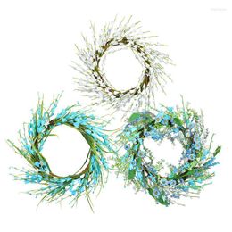 Decorative Flowers Berry Ring Wreath All Season For Festival Exquisite Easter Floral Leaves Front Door Walls Fireplace Table