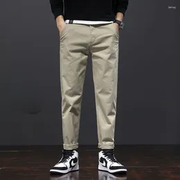 Men's Pants 2023 Spring Autumn Fashion Solid Casual Male Korean Loose Straight Trousers Men Streetwear Thin Cotton D180